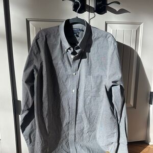 Croft & Barrow black/white check Button-Down dress Shirt  17.5/36/37 LIKE NEW